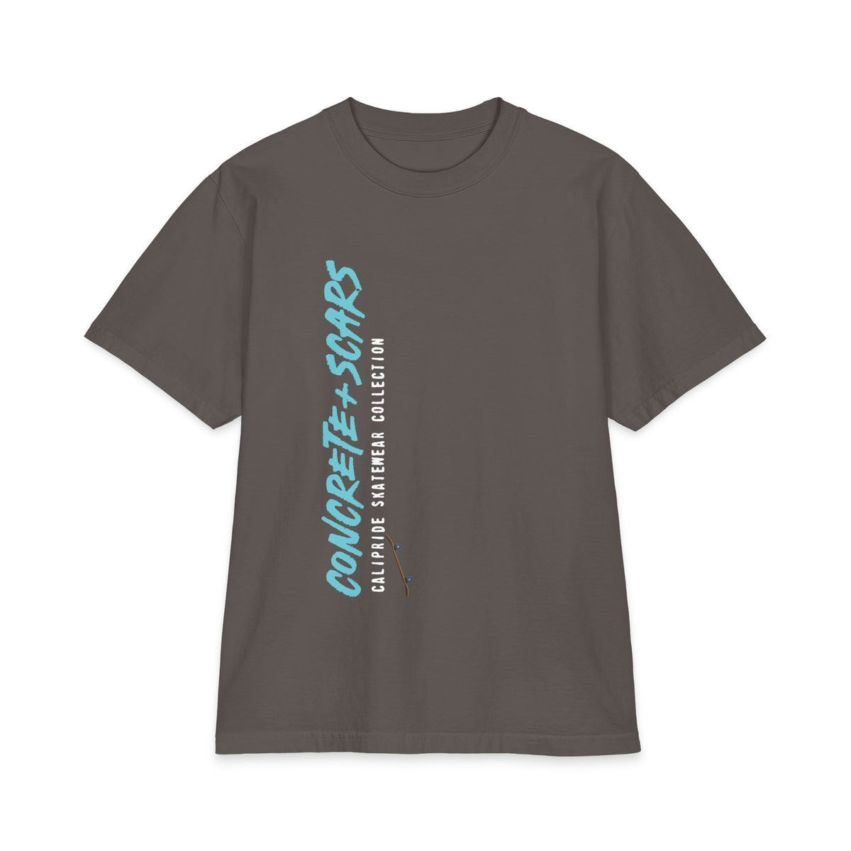 Concrete & Scars Skatewear Collection - Concrete Scars + Skateboard, Graphic T‑Shirt — CaliPride Clothing
