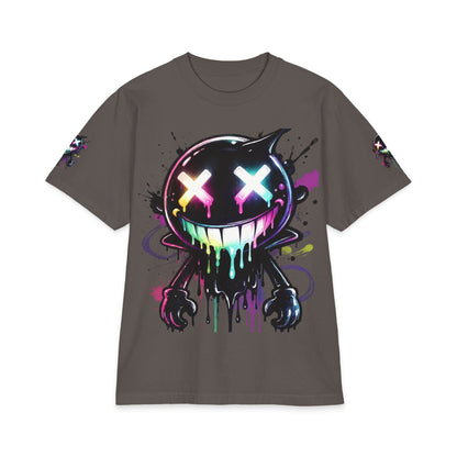 Urban Underground Collection - Neon Drip Smiley, Graphic 4-way T Shirt - CaliPride Clothing