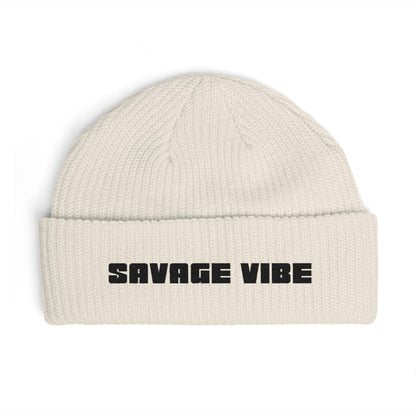 Urban Underground Collection - Savage Vibe, Cuff Beanie, Embroidered Streetwear Knit Hat - CaliPride Clothing