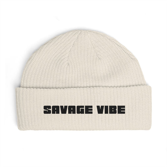 Urban Underground Collection - Savage Vibe, Cuff Beanie, Embroidered Streetwear Knit Hat - CaliPride Clothing
