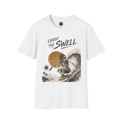 Skate & Surf Collection - "Chase the Swell", Vintage Skeleton Graphic T-Shirt — CaliPride Clothing
