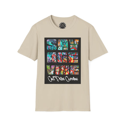 "Savage Vibe Graffiti Block" Series, Multi-color Graffiti w white logo — CaliPride Clothing
