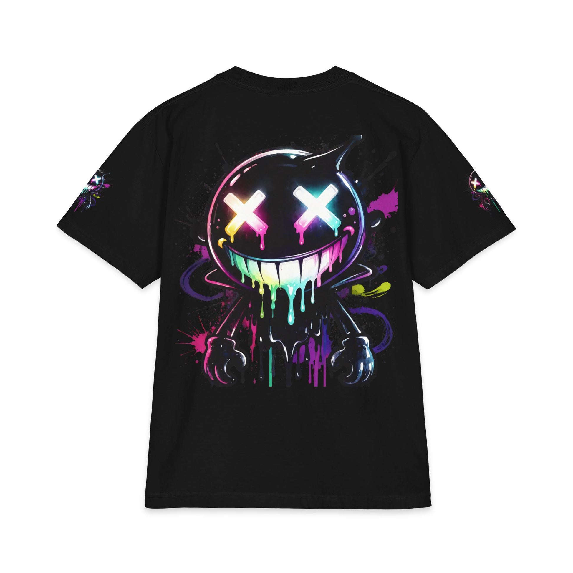 Urban Underground Collection - Neon Drip Smiley, Graphic 4-way T Shirt - CaliPride Clothing