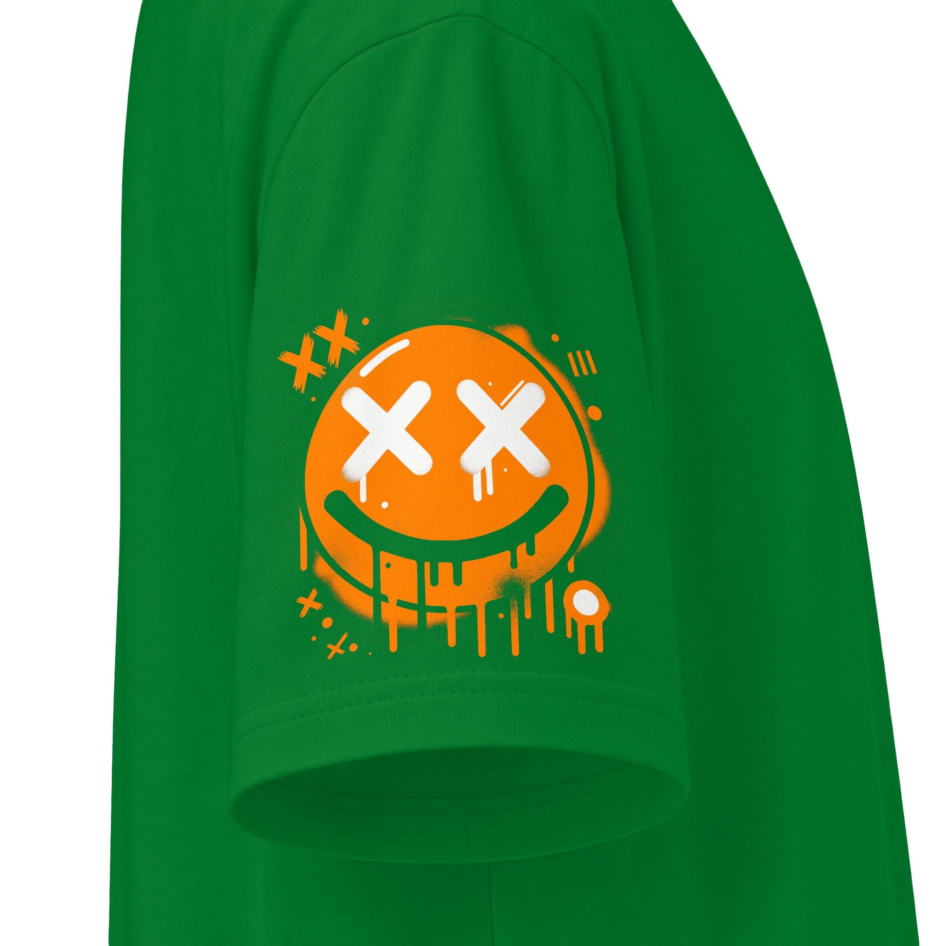 Urban Underground Collection - Neon Drip, X'd Out Smiley, Graphic 4-way T Shirt - CaliPride Clothing