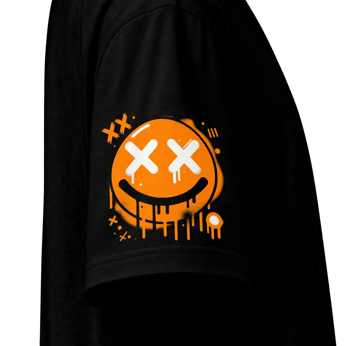 Urban Underground Collection - Neon Drip, X'd Out Smiley, Graphic 4-way T Shirt - CaliPride Clothing