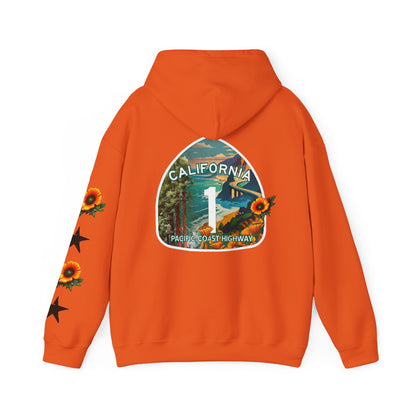 Pacific Coast Highway Hoodie & California Poppies | CaliPride Clothing