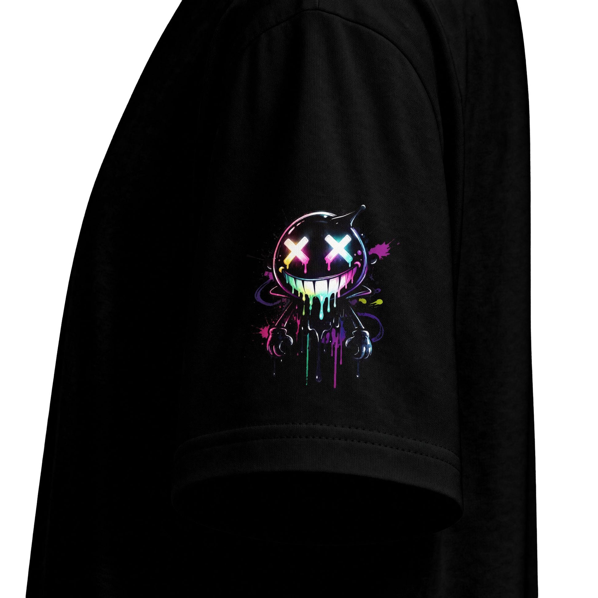 Urban Underground Collection - Neon Drip Smiley, Graphic 4-way T Shirt - CaliPride Clothing