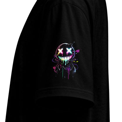 Urban Underground Collection - Neon Drip Smiley, Graphic 4-way T Shirt - CaliPride Clothing