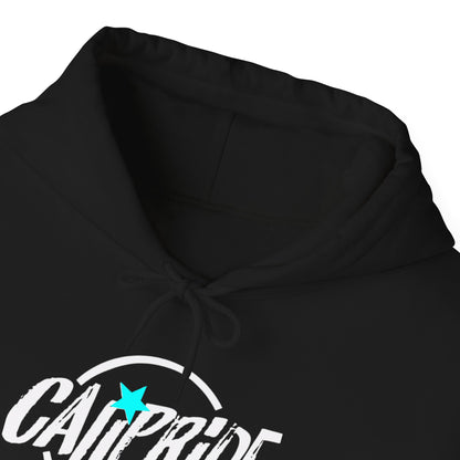 'West Coast State of Mind' Floral half Skull, turquoise, Graphic Hoodie - CaliPride Clothing