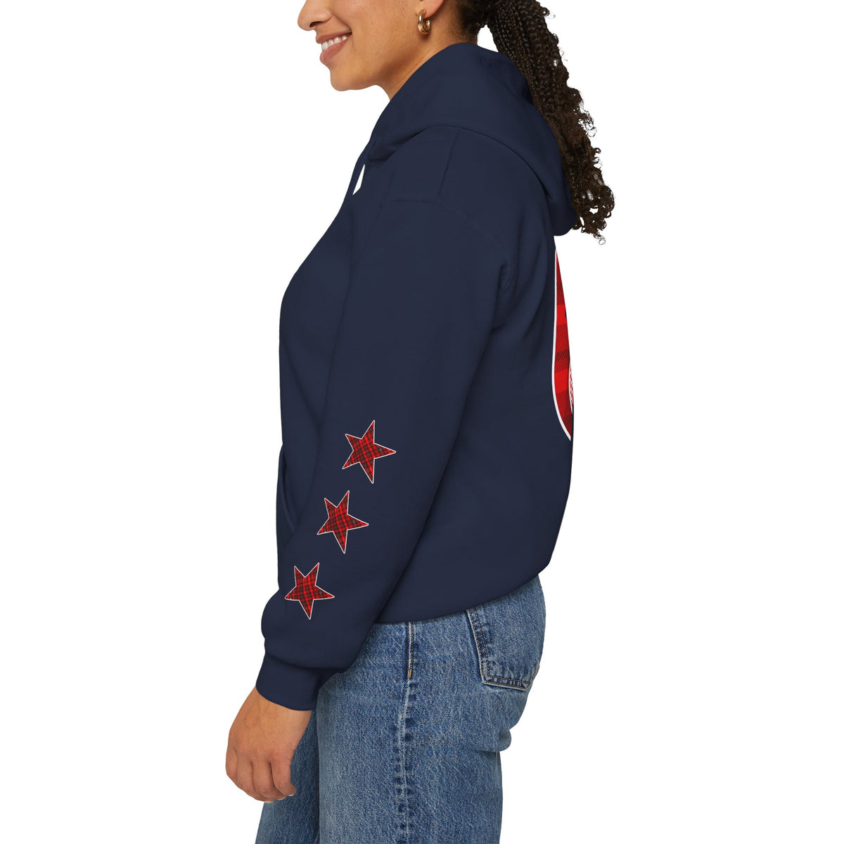 Skate & Surf Collection - CALI | CULTURE, Red Plaid Emblan w Stars Hoodie - CaliPride Clothing