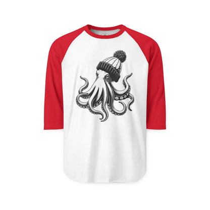Pacific Works Collection - Raglan, Hipster Octopus Graphic Raglan Tee — CaliPride Clothing