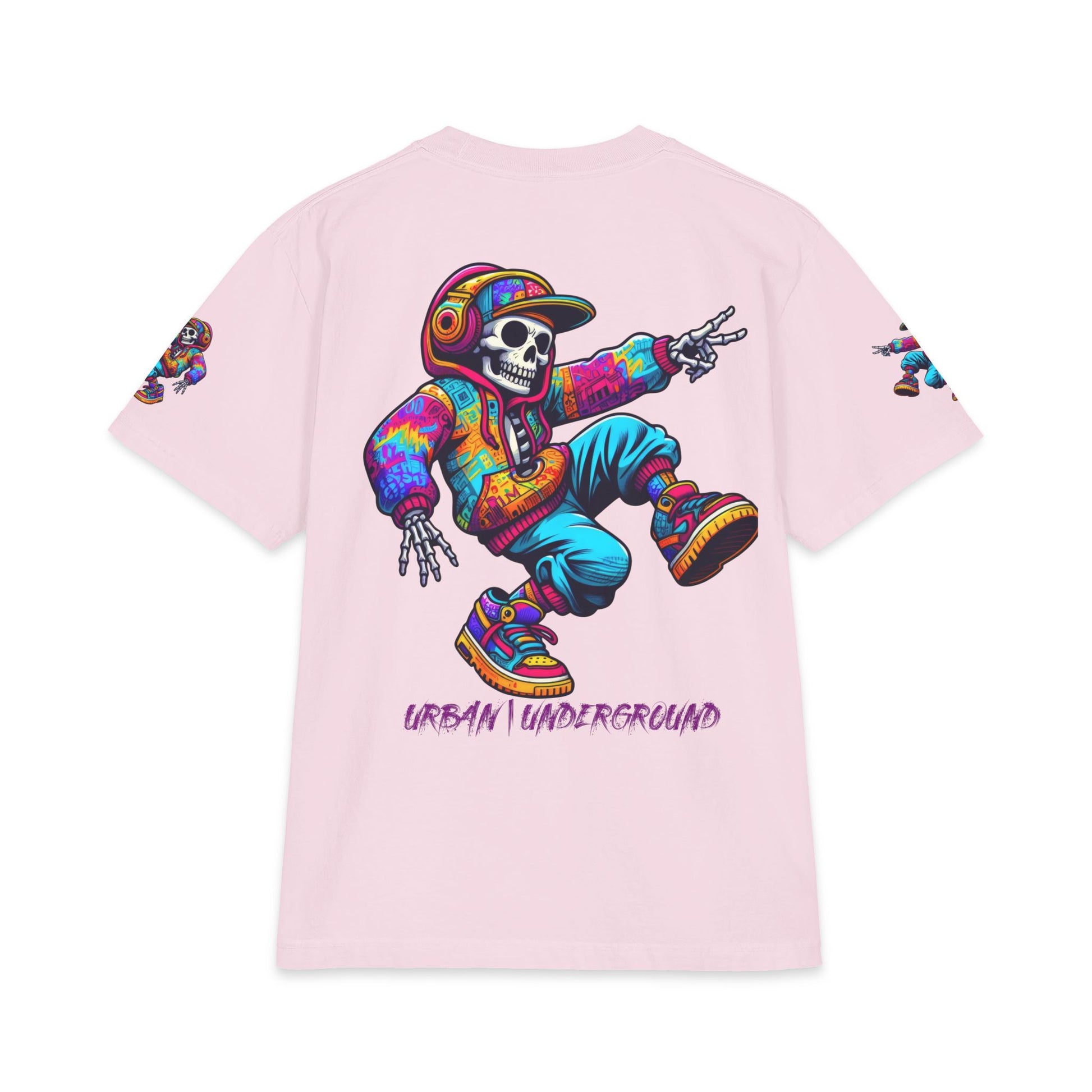 Urban Underground Collection - Neon Drip, Skeleton Jam, Graphic 4-way T Shirt - CaliPride Clothing