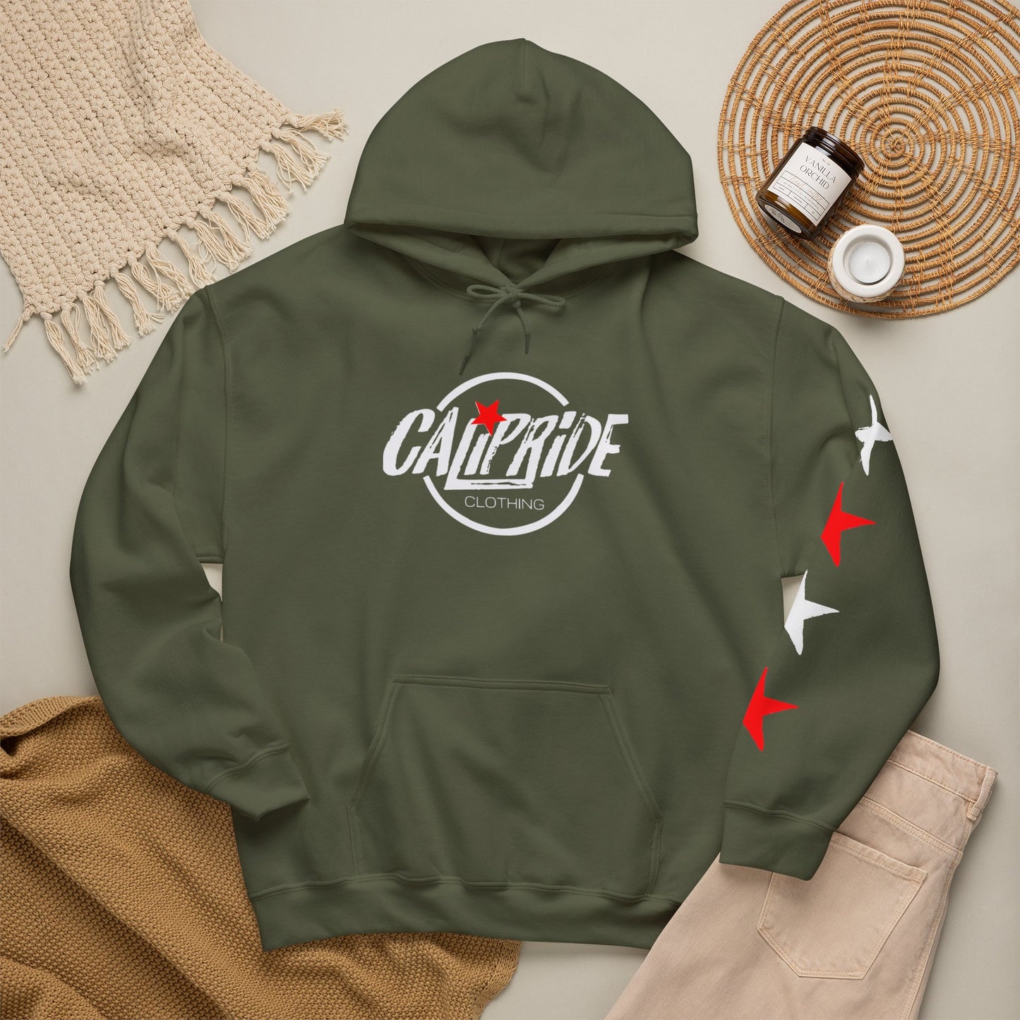 'West Coast Vibe' Graphic Hoodie w Stars - Multiple colors | CaliPride Clothing