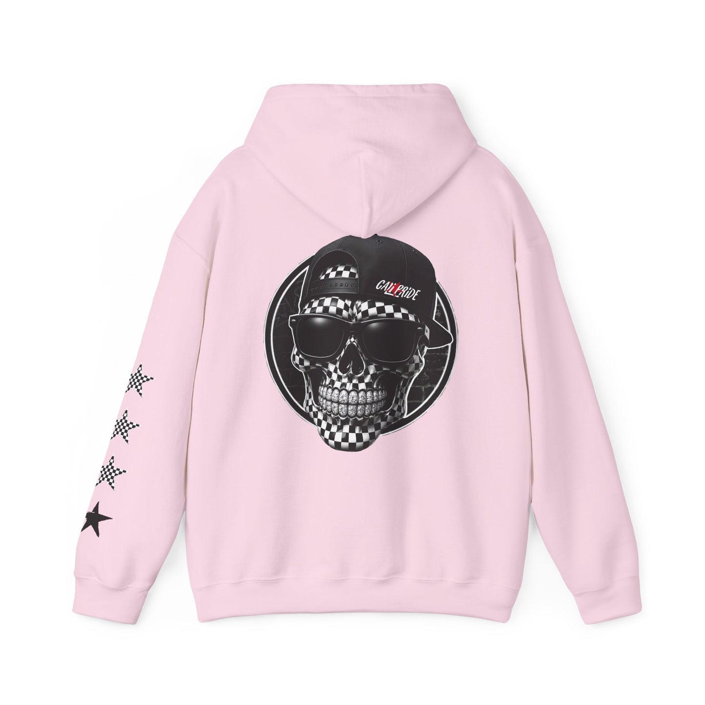 Urban Underground Collection | West Coast Vibe series - Checkered Sugar Skull & Stars Hoodie - CaliPride Clothing