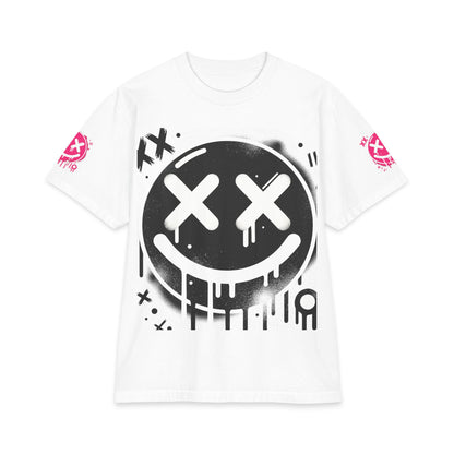 Urban Underground Collection - Neon Drip, X'd Out Smiley, Graphic 4-way T Shirt - CaliPride Clothing