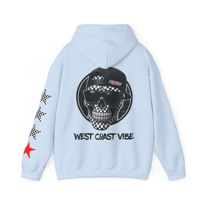 'West Coast Vibe', Checkered Sugar Skull & Stars Hoodie - CaliPride Clothing