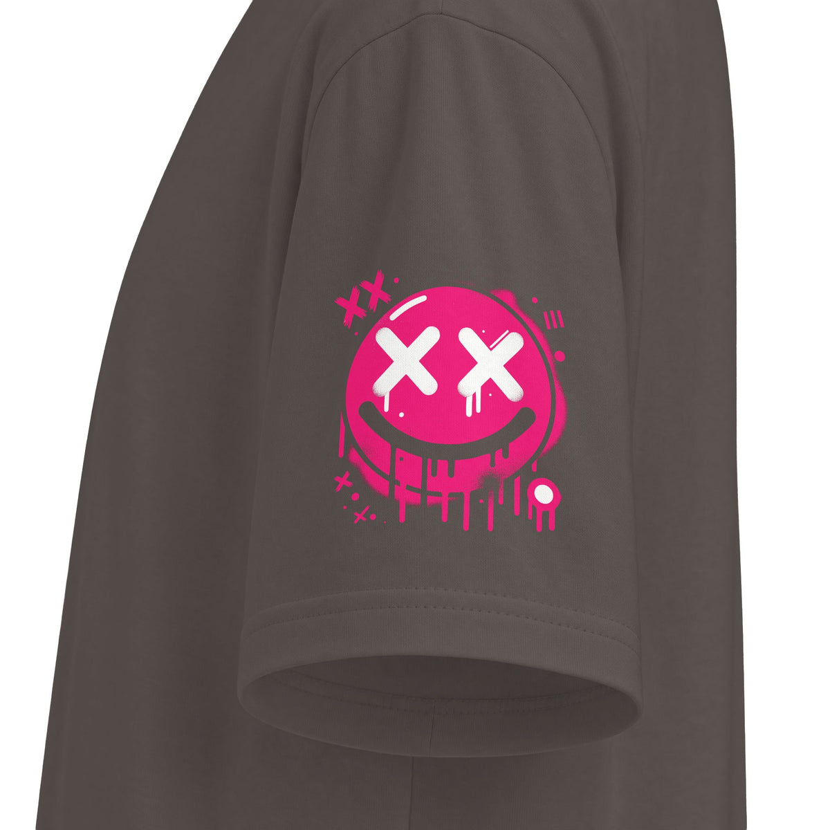 Urban Underground Collection - Neon Drip, X'd Out Smiley, Graphic 4-way T Shirt - CaliPride Clothing
