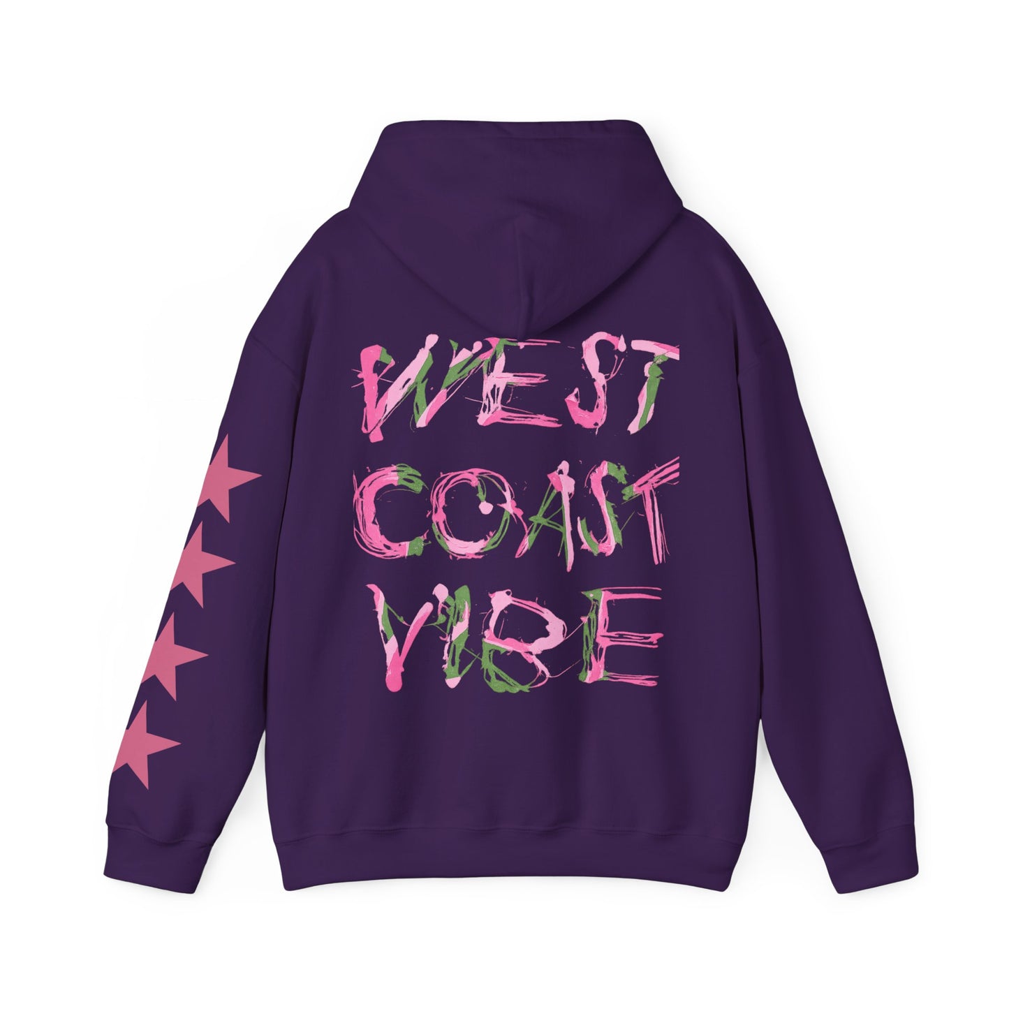 'West Coast Vibe' Hoodie, multicolor w Stars, Graphic Hoodie | CaliPride Clothing