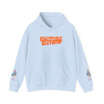 Surf & Beach Collection - Skeleton Sunset Surfer, Graphic Hoodie - CaliPride Clothing