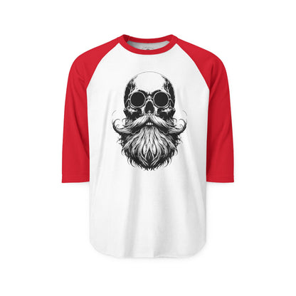Pacific Works Collection - Raglan, Vintage Bearded Skull Graphic Raglan Tee — CaliPride Clothing