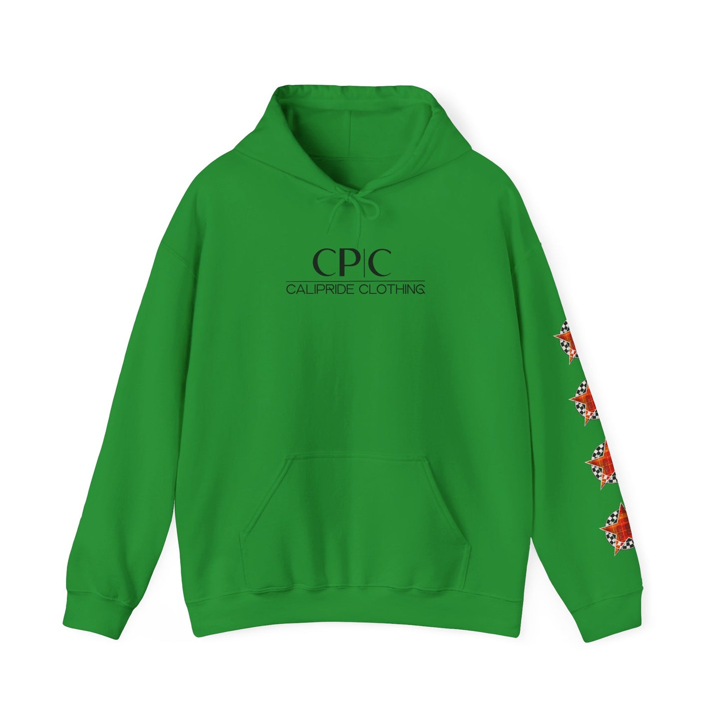 Skater Silhouette Sweatshirt, Red Plaid w Stars | CaliPride Clothing