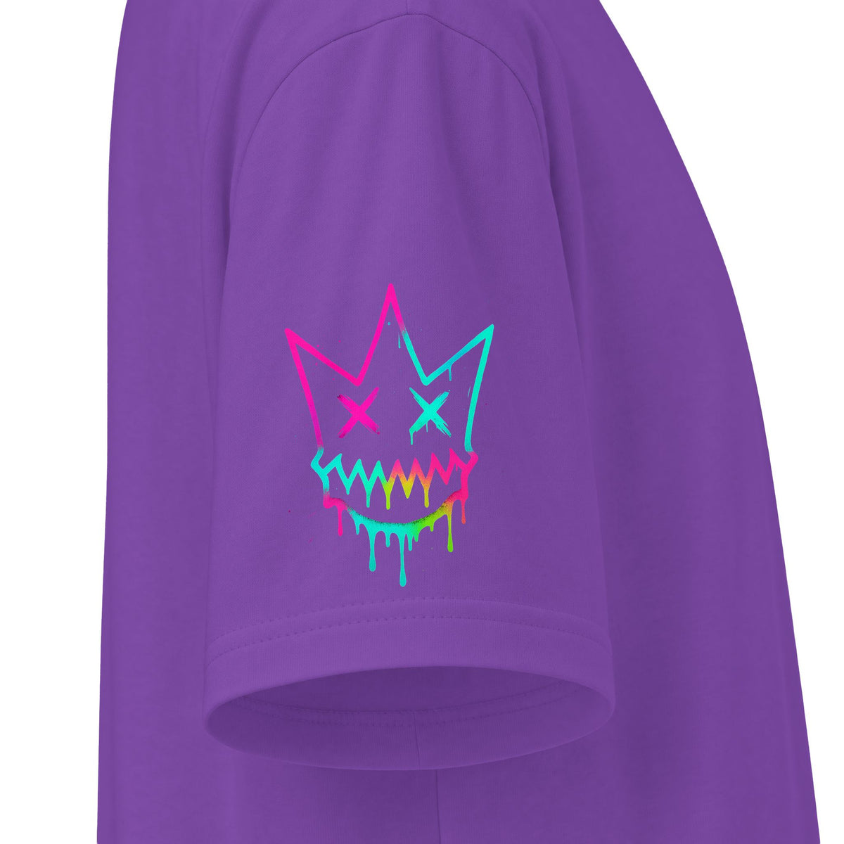 Urban Underground Collection - Neon Drip, Crown Face, Graphic 4-way T Shirt - CaliPride Clothing