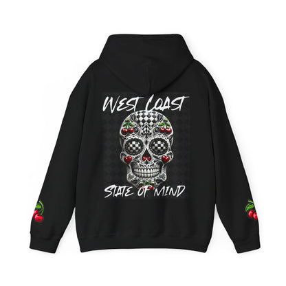 Urban Underground Collection - West Coast State of Mind, Checkers & Cherries Sugar Skull Hoodie - CaliPride Clothing