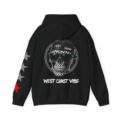 'West Coast Vibe', Checkered Sugar Skull & Stars Hoodie - CaliPride Clothing
