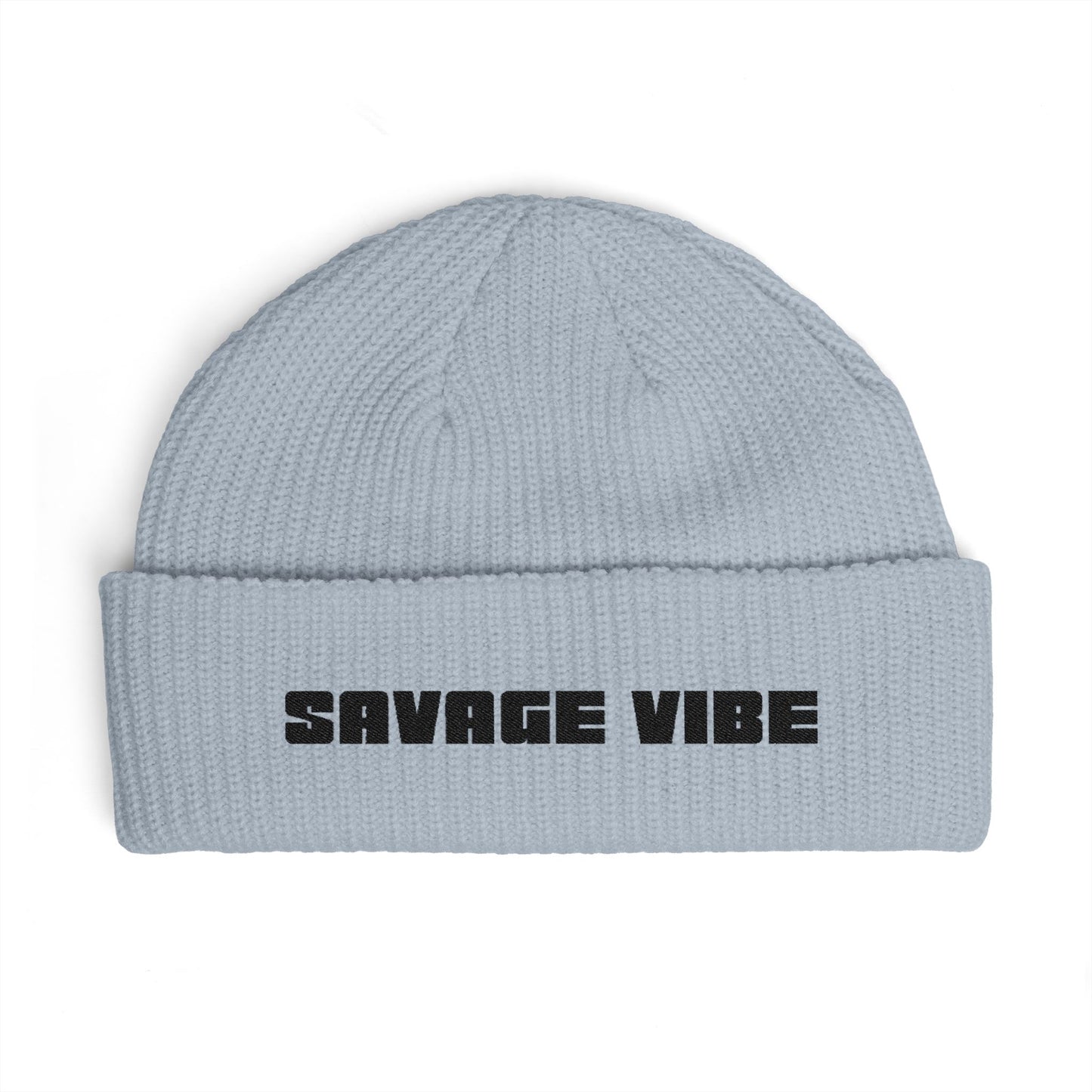 Urban Underground Collection - Savage Vibe, Cuff Beanie, Embroidered Streetwear Knit Hat - CaliPride Clothing