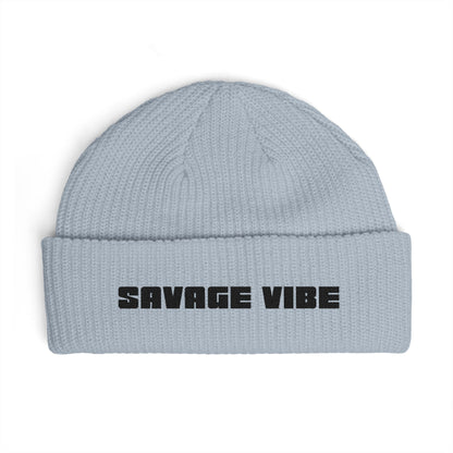Urban Underground Collection - Savage Vibe, Cuff Beanie, Embroidered Streetwear Knit Hat - CaliPride Clothing
