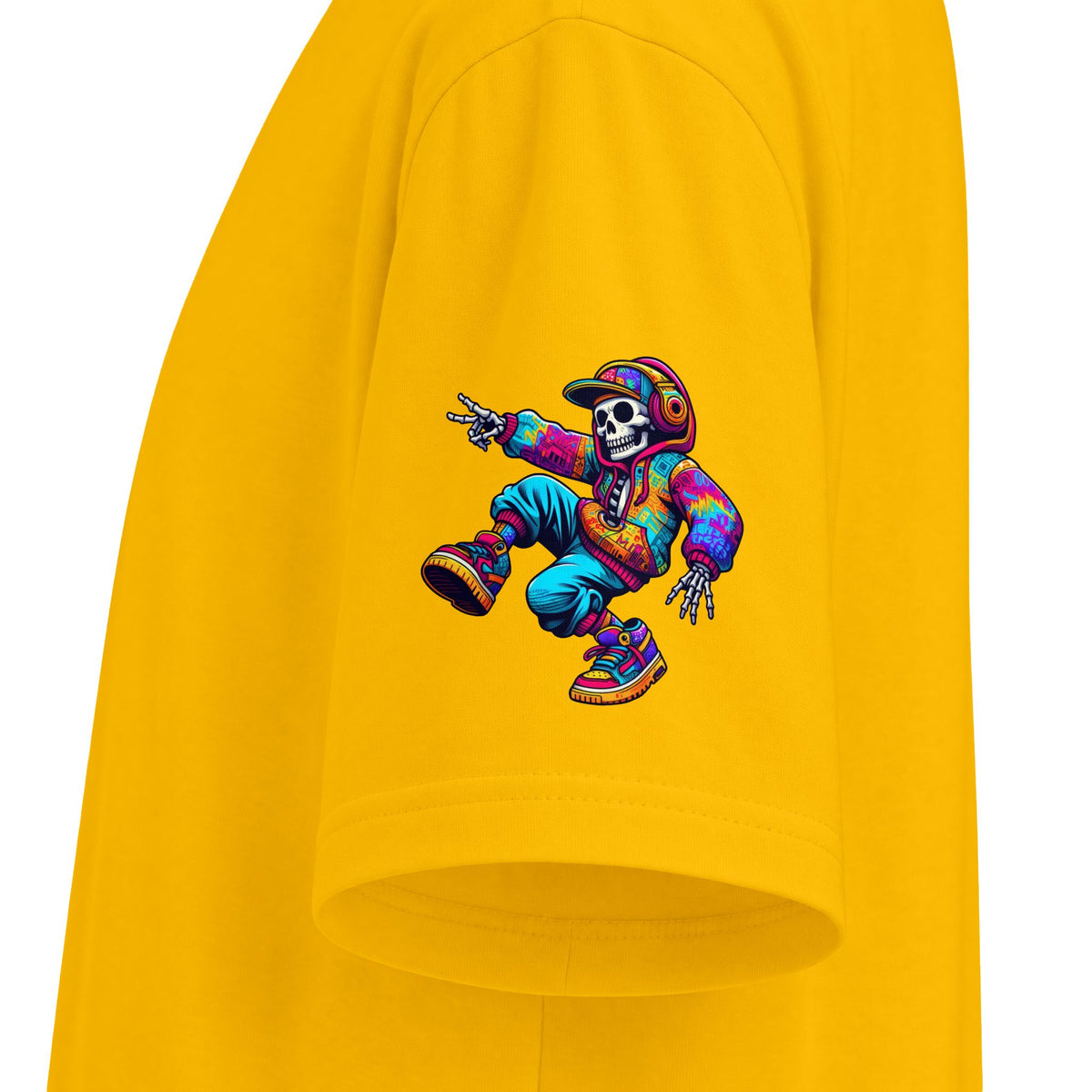 Urban Underground Collection - Neon Drip, Skeleton Jam, Graphic 4-way T Shirt - CaliPride Clothing