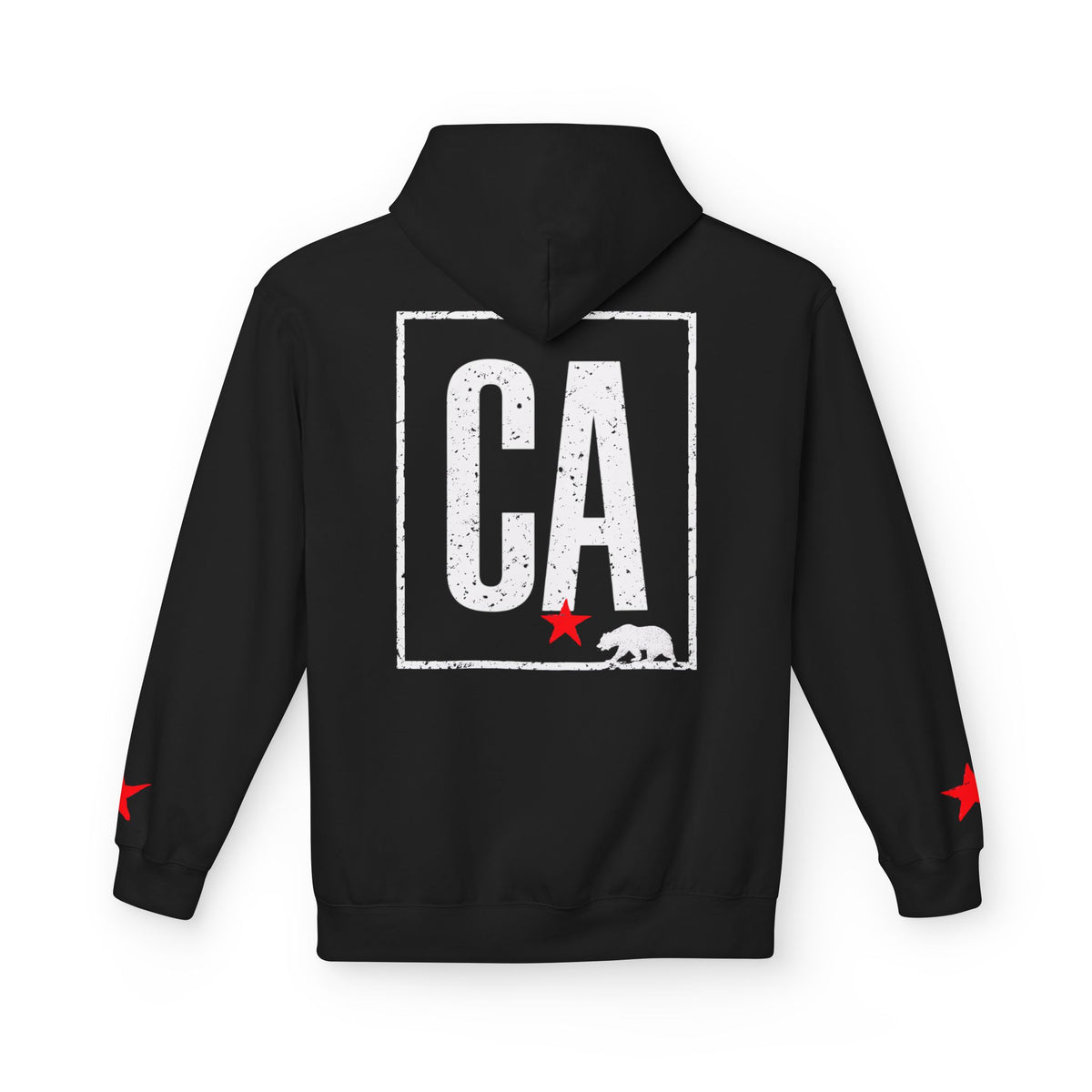 Surf & Beach Collection - CA State Bear Graphic Hoodie, White logo - CaliPride Clothing