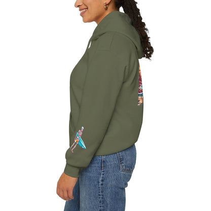 Surf & Beach Collection - Skeleton Sunset Surfer, Graphic Hoodie - CaliPride Clothing