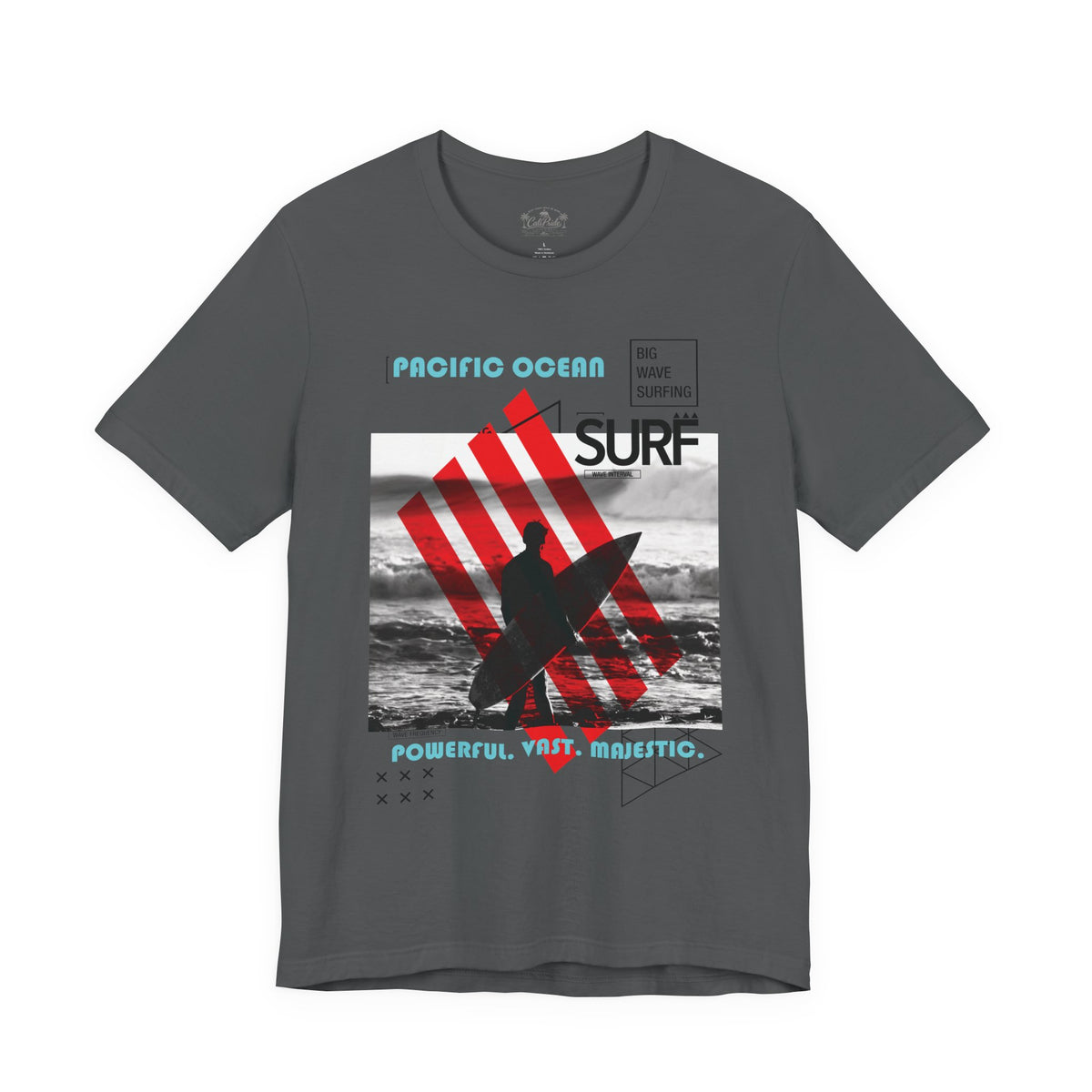 Surf & Beach Collection - Red Stripe, Pacific Ocean, Graphic T-Shirt - CaliPride Clothing