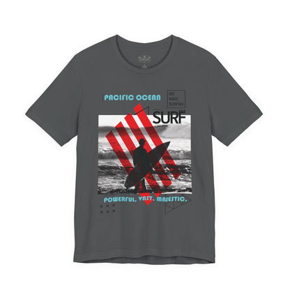 Surf & Beach Collection - Red Stripe, Pacific Ocean, Graphic T-Shirt - CaliPride Clothing