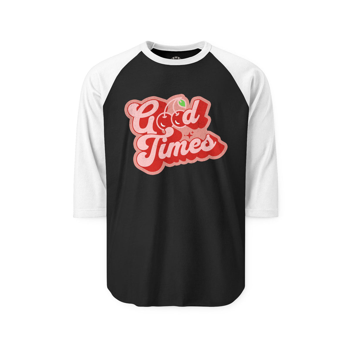 Skate & Surf Collection - Vintage Good Times Cherries, Graphic Raglan Tee — CaliPride Clothing