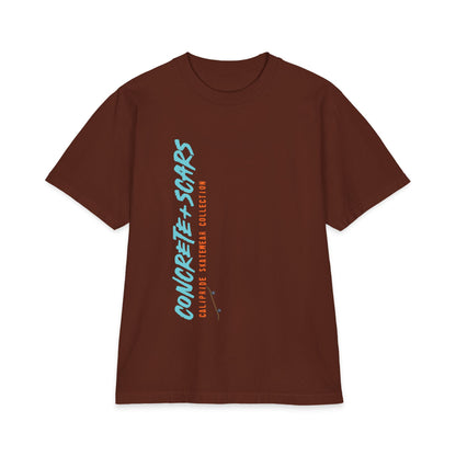 Concrete & Scars Skatewear Collection - Concrete Scars + Skateboard, Graphic T‑Shirt — CaliPride Clothing