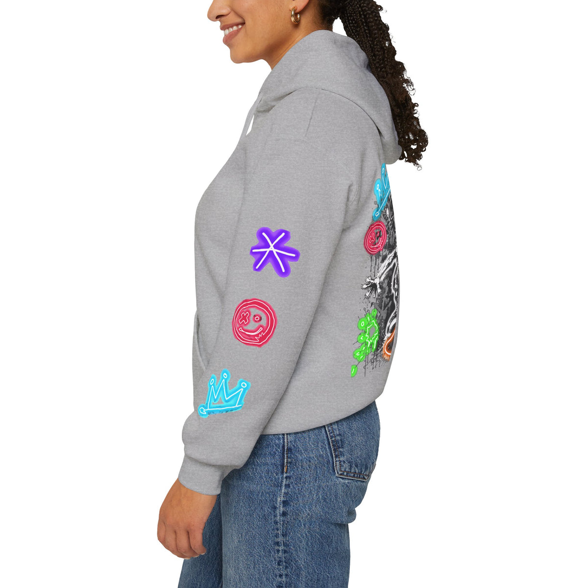 Skate & Surf Collection - Neon Skizzy Skater Graphic Hoodie, multiple colors | CaliPride Clothing