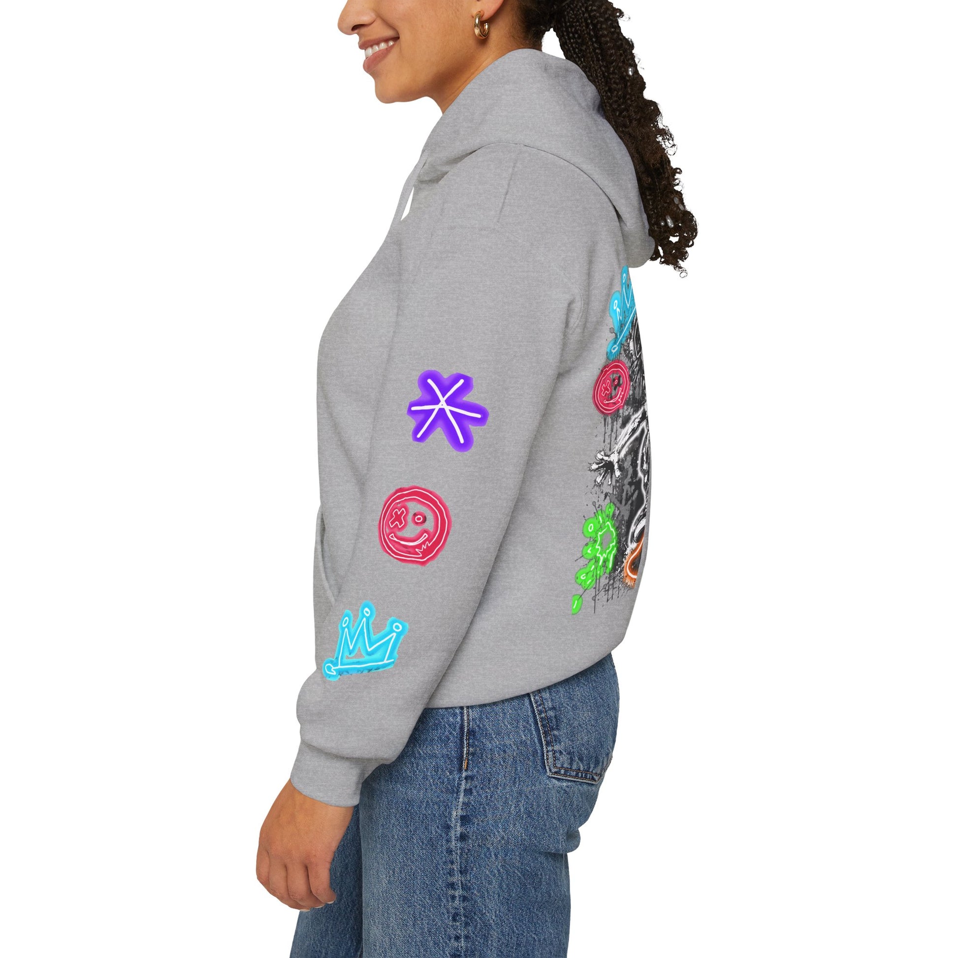 Skate & Surf Collection - Neon Skizzy Skater Graphic Hoodie, multiple colors | CaliPride Clothing