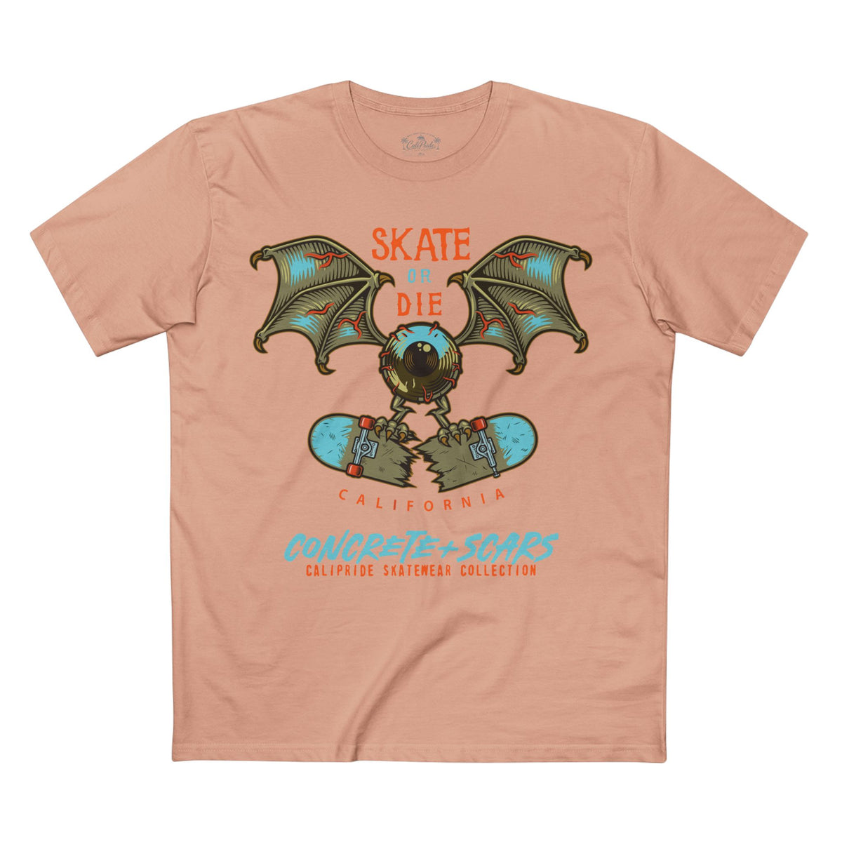 Concrete & Scars Collection - Skate or Die Crazy Eye, Graphic T-Shirt — CaliPride Clothing