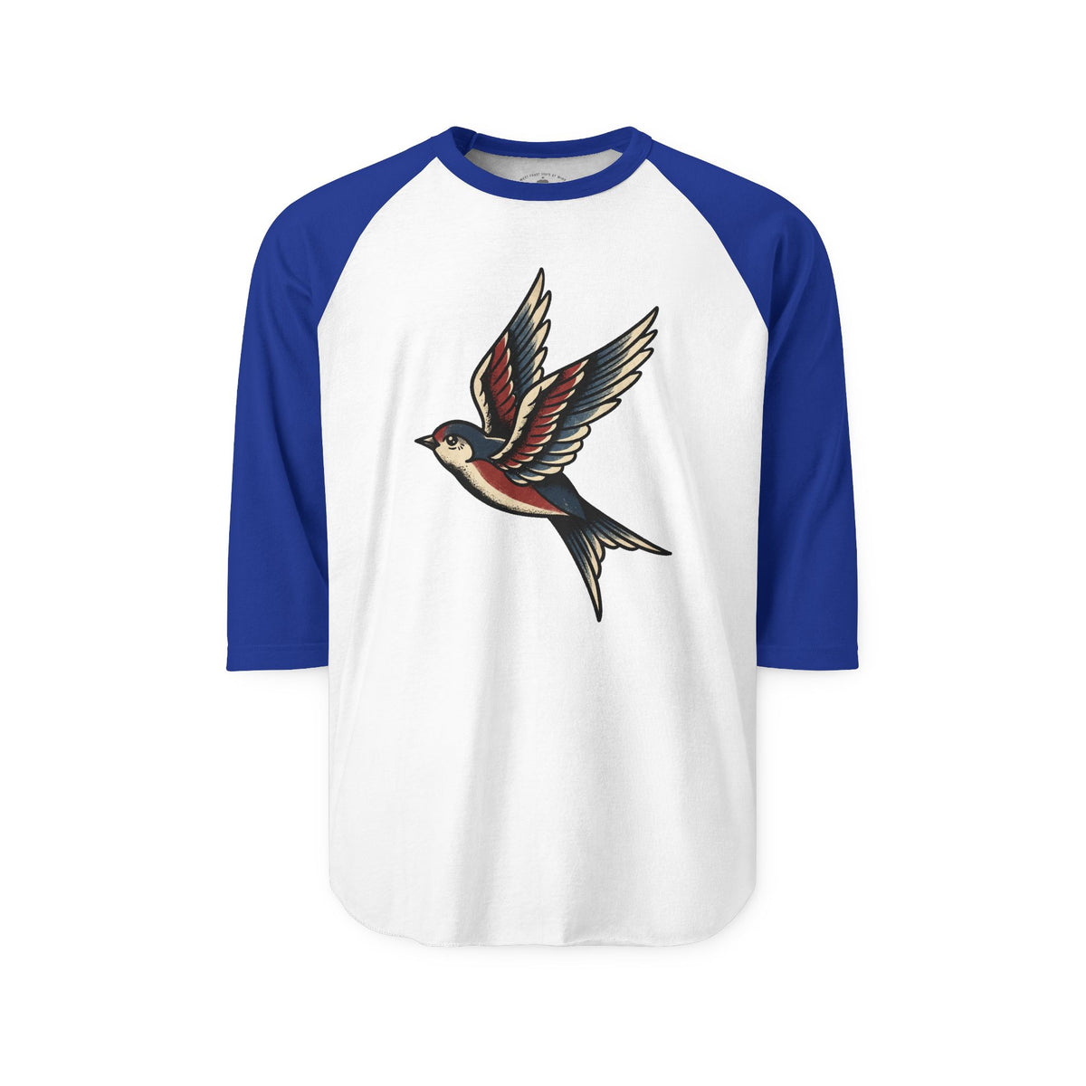 Pacific Works Collection - Raglan, Vintage Flying Swallow Graphic Raglan Tee — CaliPride Clothing