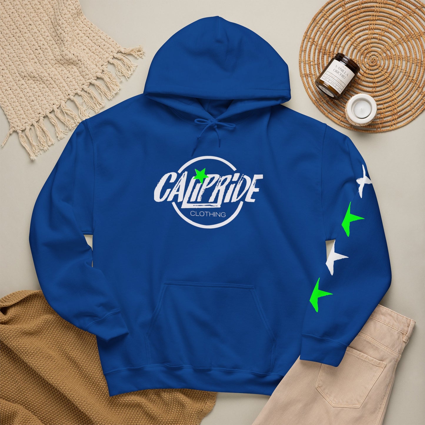 'West Coast Vibe' Graphic Hoodie w Stars - Multiple colors | CaliPride Clothing