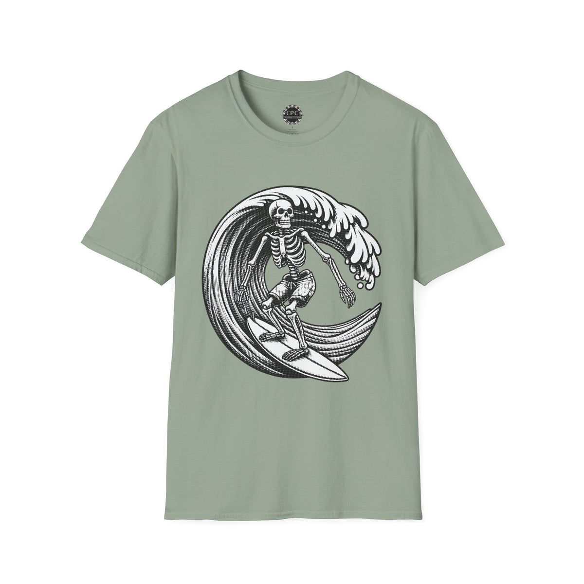 Surf & Beach Collection - Solo Swellen, Vintage Skeleton Graphic T-Shirt — CaliPride Clothing