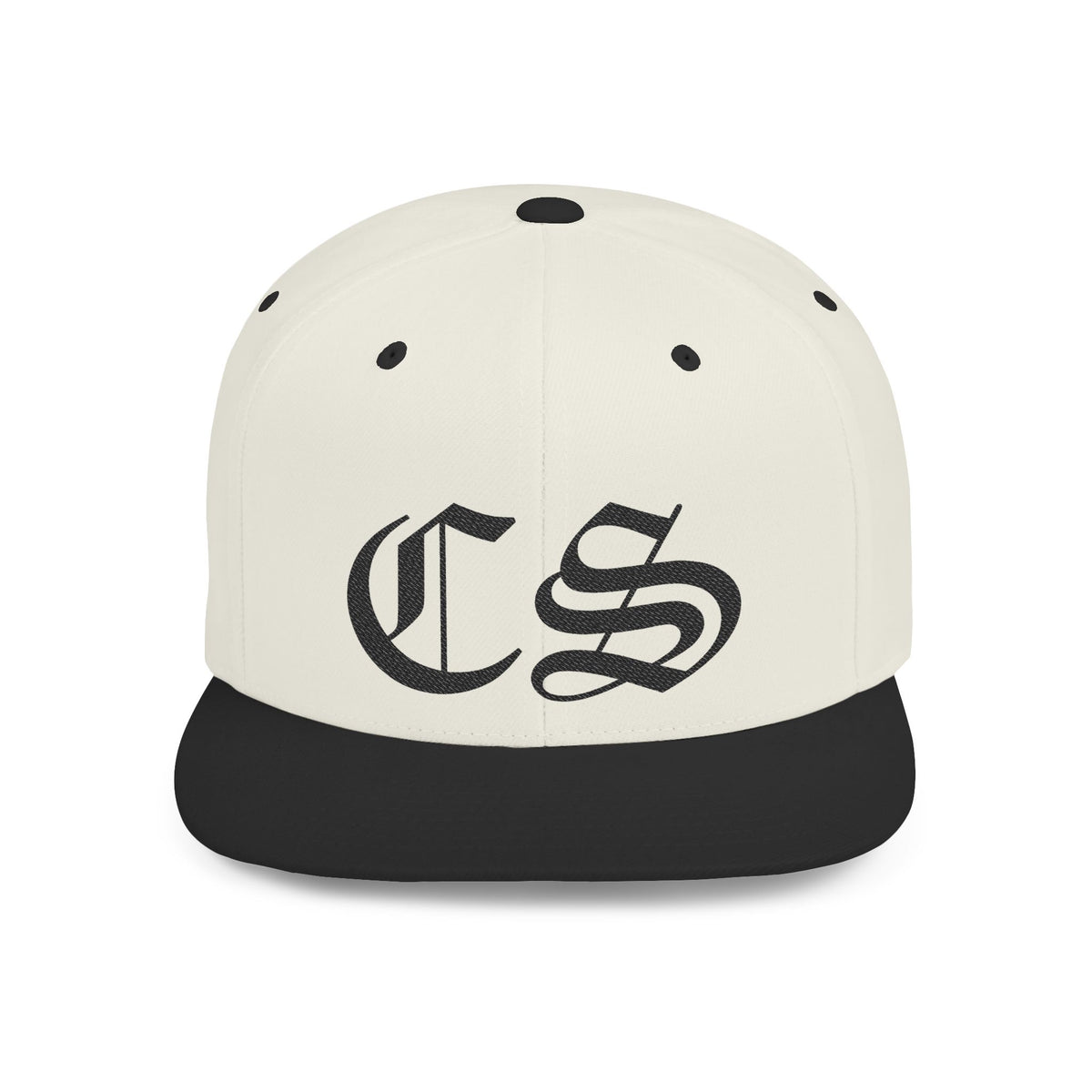 Concrete & Scars Skatewear Collection - CS Old English Embroidered, black logo, Hat | Flat Bill Snapback - CaliPride Clothing