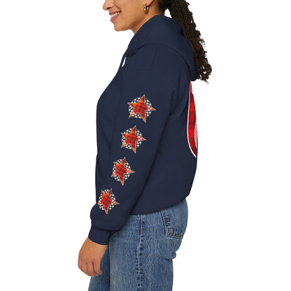 Skater Silhouette Sweatshirt, Red Plaid w Stars | CaliPride Clothing