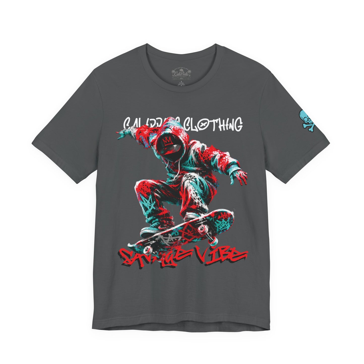 Skate & Surf Collection - Savage Vibe Skater Graphic T-Shirt - CaliPride Clothing