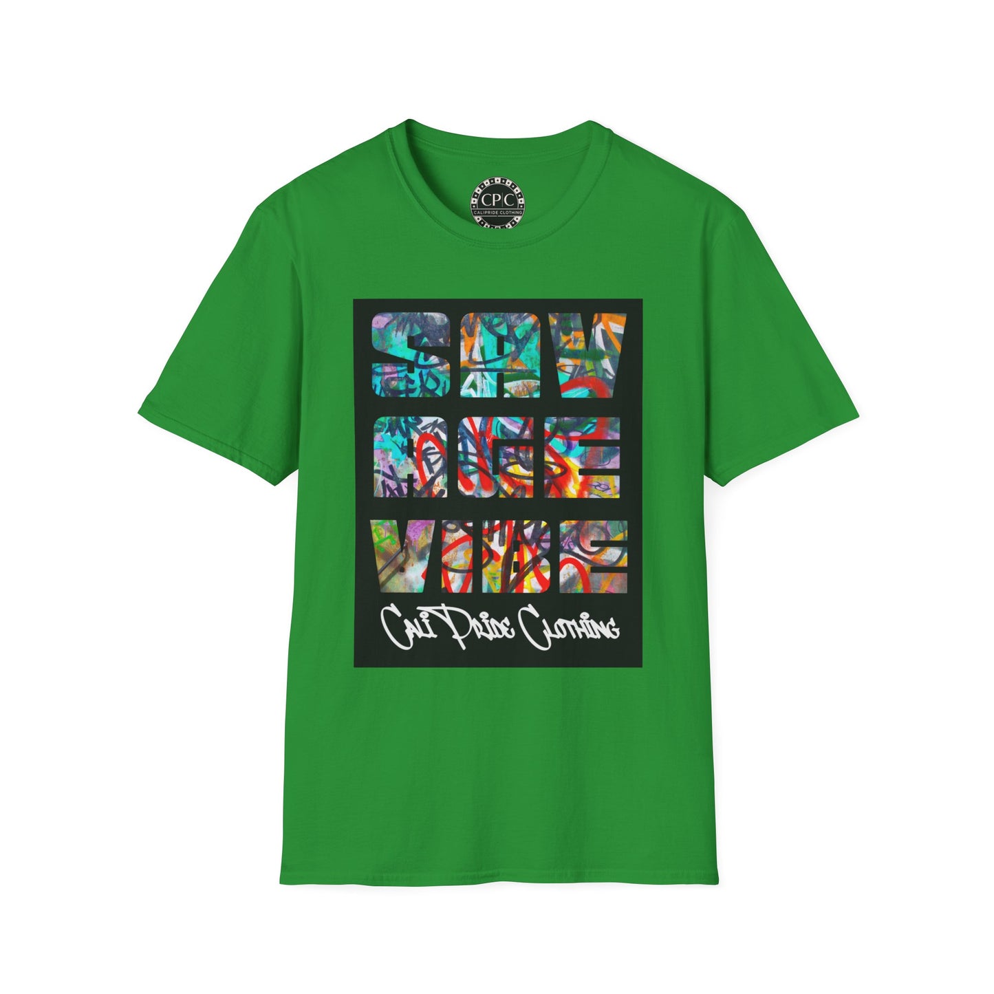 "Savage Vibe Graffiti Block" Series, Multi-color Graffiti w white logo — CaliPride Clothing