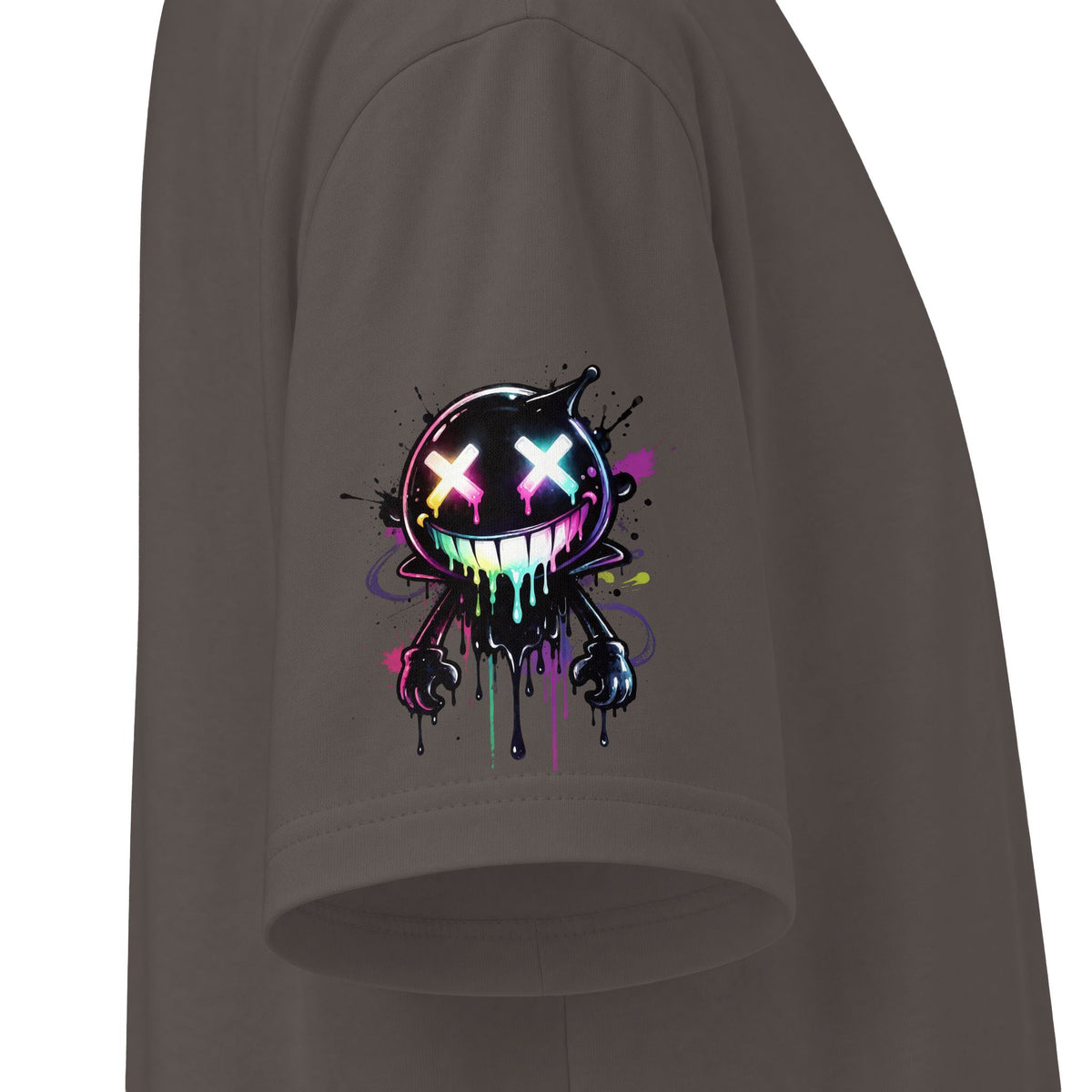 Urban Underground Collection - Neon Drip Smiley, Graphic 4-way T Shirt - CaliPride Clothing