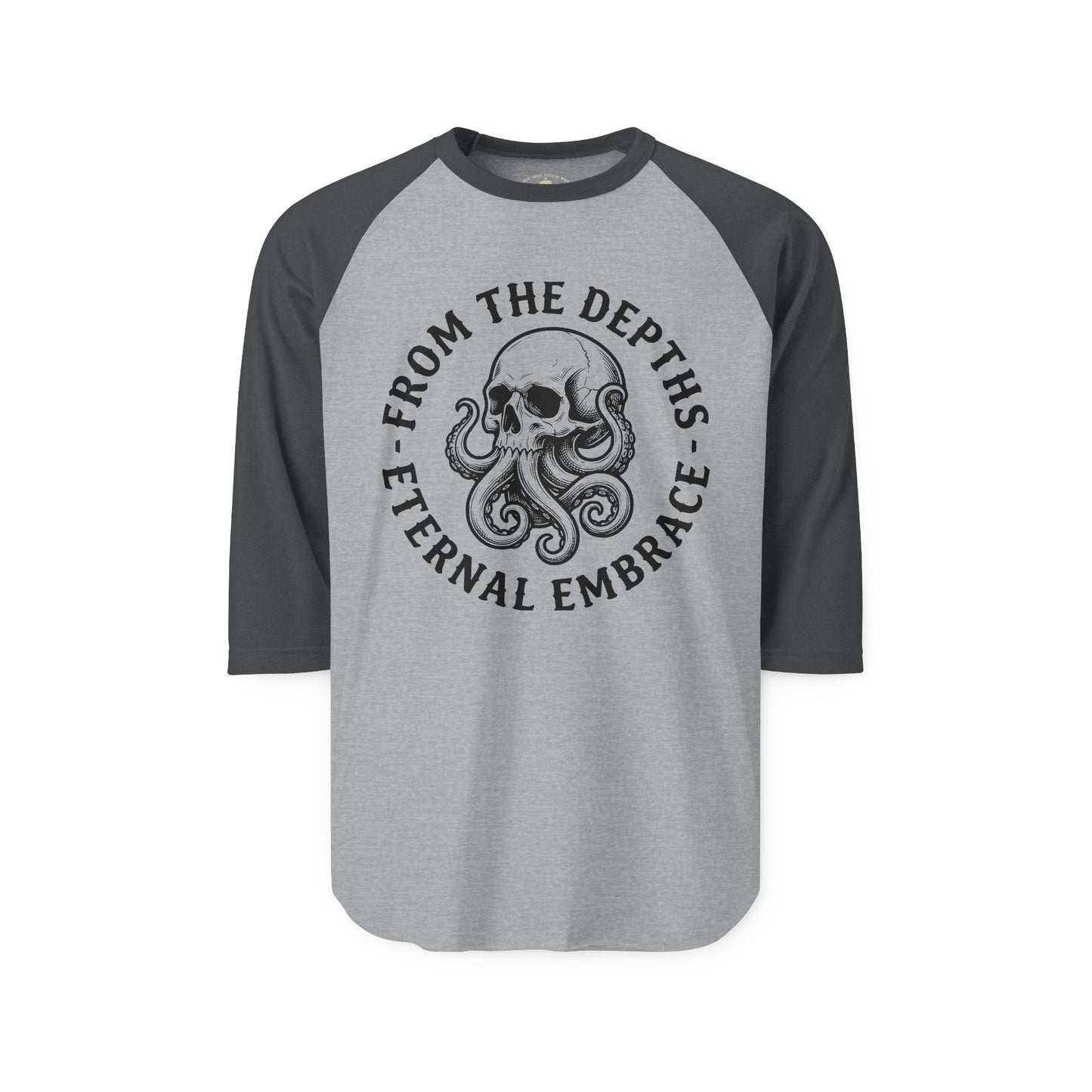 Pacific Works Collection - Raglan, From the Depths, Vintage Skeleton Graphic Raglan Tee — CaliPride Clothing