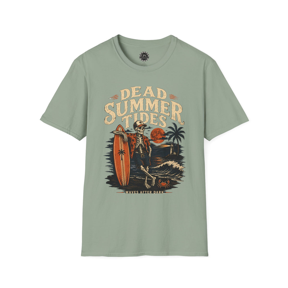 Skate & Surf Collection - Vintage Dead Summer Tides Graphic T-Shirt — CaliPride Clothing